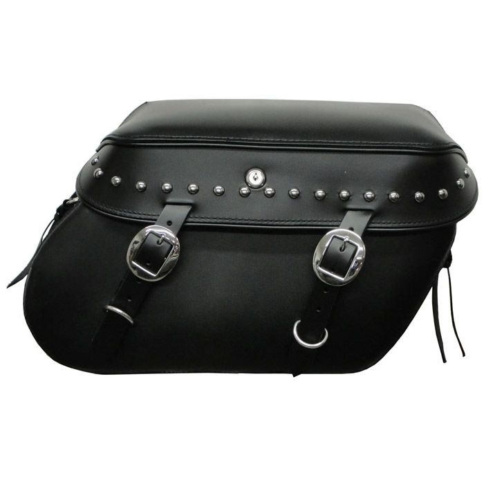 Leather Pros  本革デタッチャブル・サドルバッグ  スタッド付　1984～2017 ソフテイル用-01