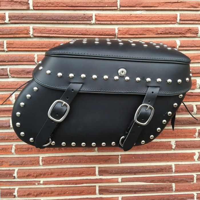 Leather Pros  本革デタッチャブル・サドルバッグ  フルスタッド付　1984～2017 ソフテイル用-01