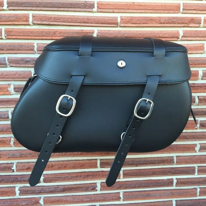 Leather Pros 本革デタッチャブル・ラージ・サドルバッグ（左右セット）  カーゴストラップ付　1984～2017 ソフテイル-01
