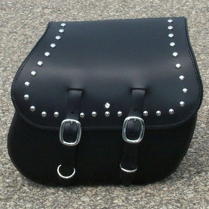 LEATHER PROS  本革デタッチャブル・サドルバッグ　スプリンガータイプリッド　スタッド付　ダイナ用-01