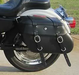 Leather Pros  本革デタッチャブル・サドルバッグ  カーゴストラップ付　スポーツスター用　左右セット-04