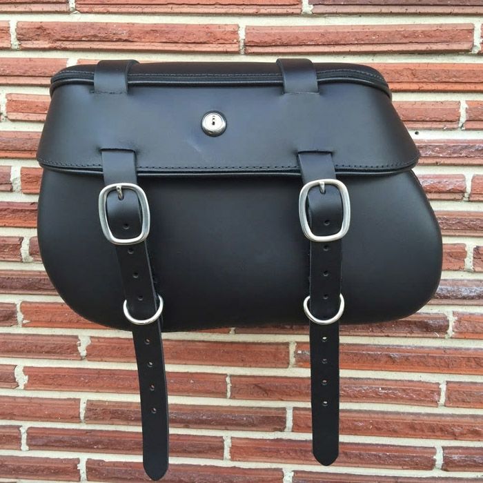 Leather Pros 本革サドルバッグ  カーゴストラップ付  左用　ソフテイルFXS,FLS用-01