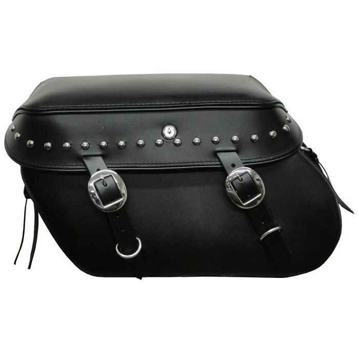 Leather Pros  本革デタッチャブル・サドルバッグ  スタッド付　左用　1984～2017 ソフテイル用-01