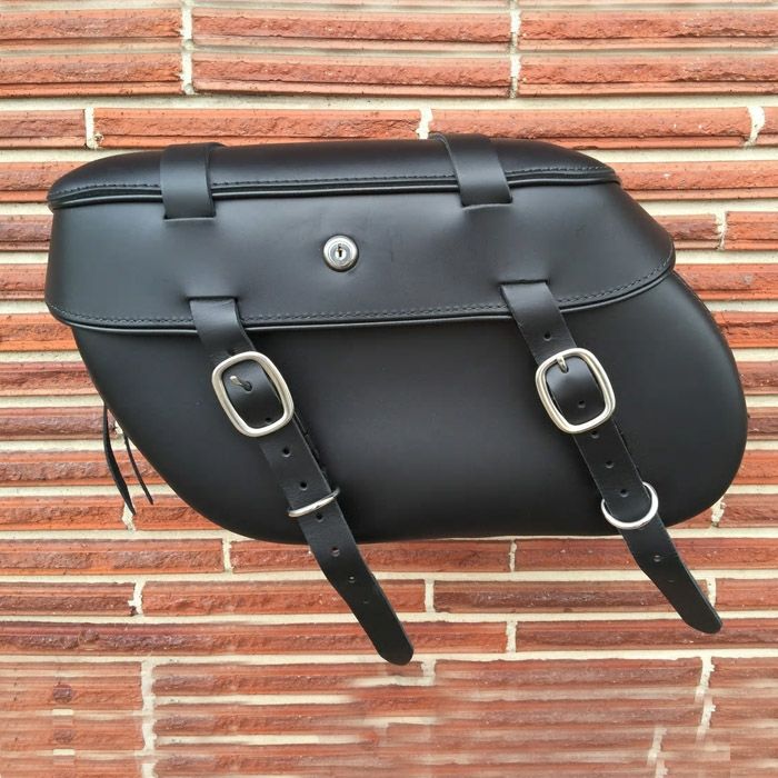 Leather Pros  本革サドルバッグ  カーゴストラップ付　左用　スポーツスター用-01