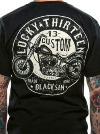 LUCKY 13　BLACK SIN　Tシャツ　ブラック
