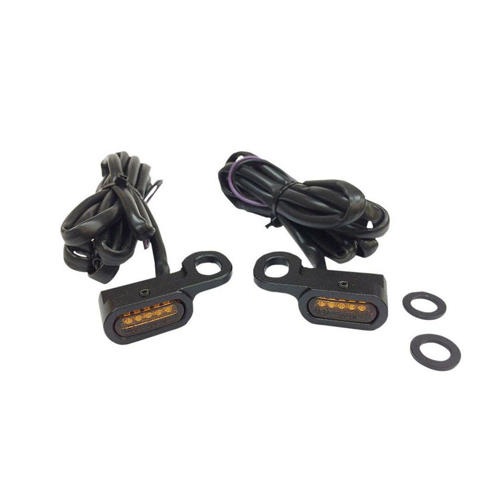 Drag Specialties ハンドルマウント LEDウインカー　ブラック/アンバーレンズ　ケーブルクラッチ用-01