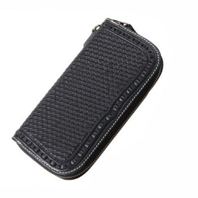 DEGNER カービングレザージップウォレット ブラック