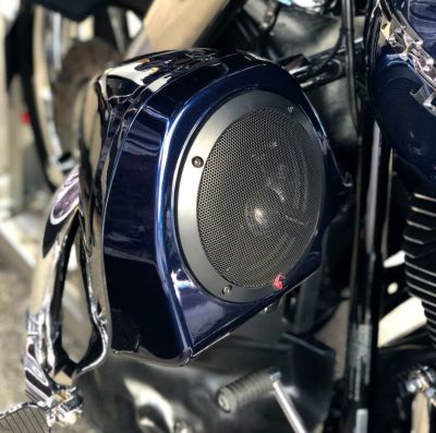 ハーレー、ツーリングモデル用ベント付ロアーフェアリング用　6.5インチスピーカーポッド　スーペリアブルー　HOGWORKZ