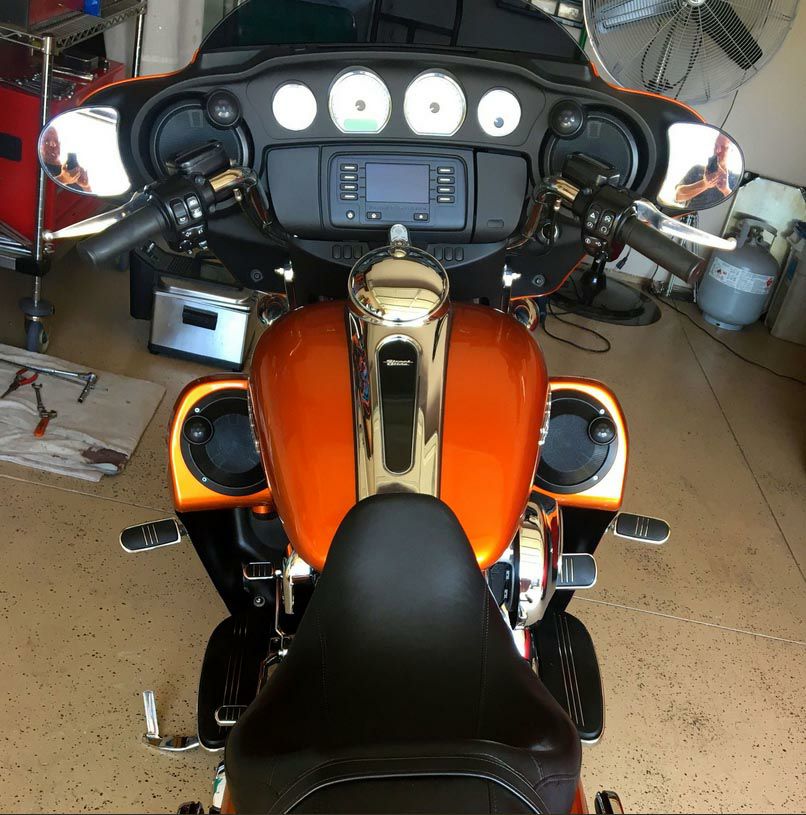 HOGWORKZ　ベント付ロアーフェアリング用　6.5インチスピーカーポッド　アンバーウィスキー-04