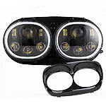 WMW LED デュアル・ヘッドライト　HALOリング　ブラック 2004～2013 FLTR、FLTRX