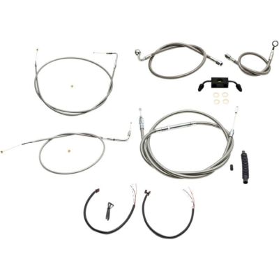 【SALE】LA Choppers　ステンレス・コンプリート ケーブルキット 10～17インチ スポーツスター2014以降ABS