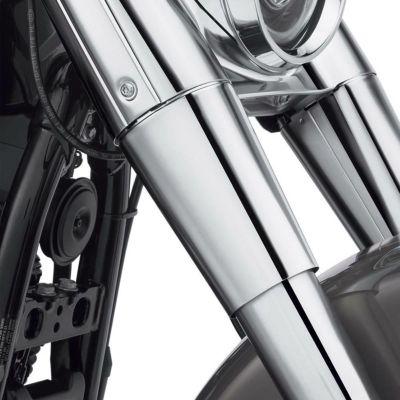 アッパーフォークスライダーカバー　クローム　ハーレー、M8ソフテイル（ファットボーイ）