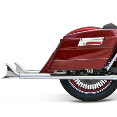 フィッシュテールスリップオンマフラー クローム - Bassani