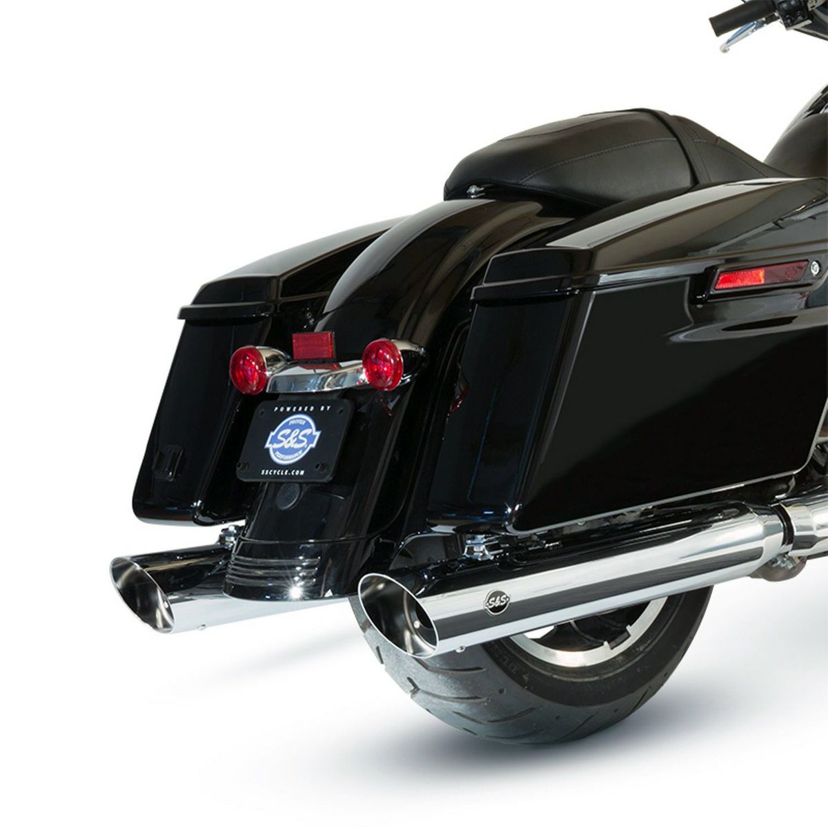 S&S GNX スリップオンマフラー クローム/タキシードブラックエンド 