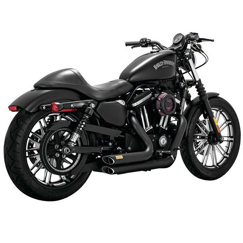 バンス＆ハインズ 40thモデル Shortshots Staggered フルエキゾーストマフラー ブラック スポーツスター-01