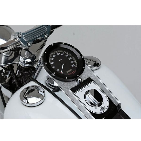 MCS ソフテイル用 5インチ スピードメーターベゼル ブラック-01