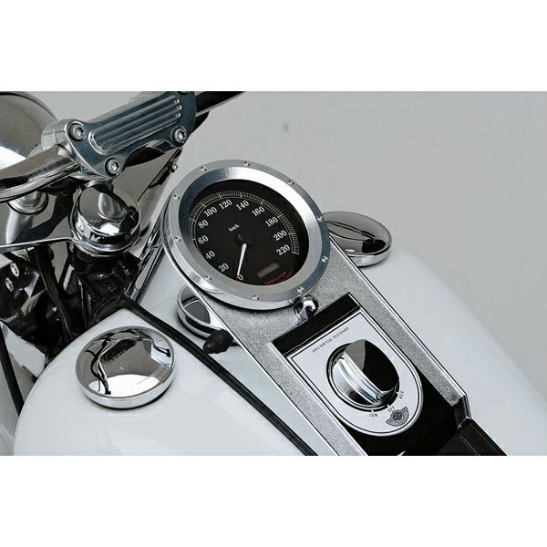 MCS ソフテイル用 5インチ スピードメーターベゼル シルバー-01