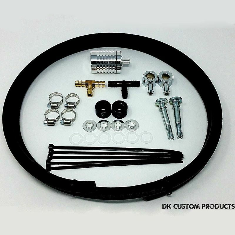 DKcustom アレンネス INVERTEDエアクリーナー電子制御用 ブリーザーオイルキャッチタンク(シルバー)-02