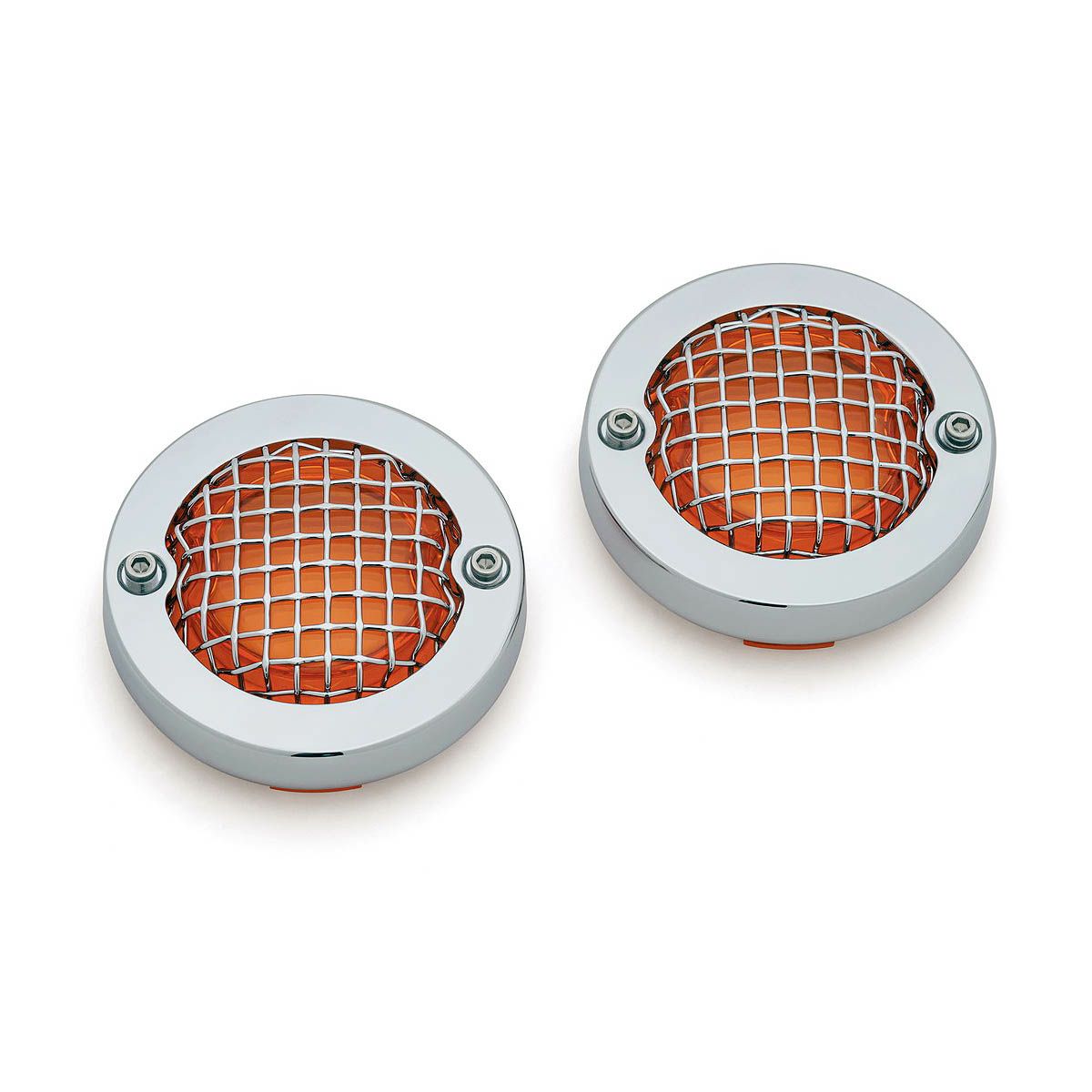 Kuryakyn（クリアキン）ブレットタイプ メッシュウインカーベゼル　クローム/アンバーレンズ-02