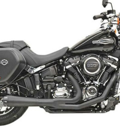 ハーレー M8 ローライダーST、スポーツグライド バッサーニ BLROAD RAGE 2into1 マフラー ブラック