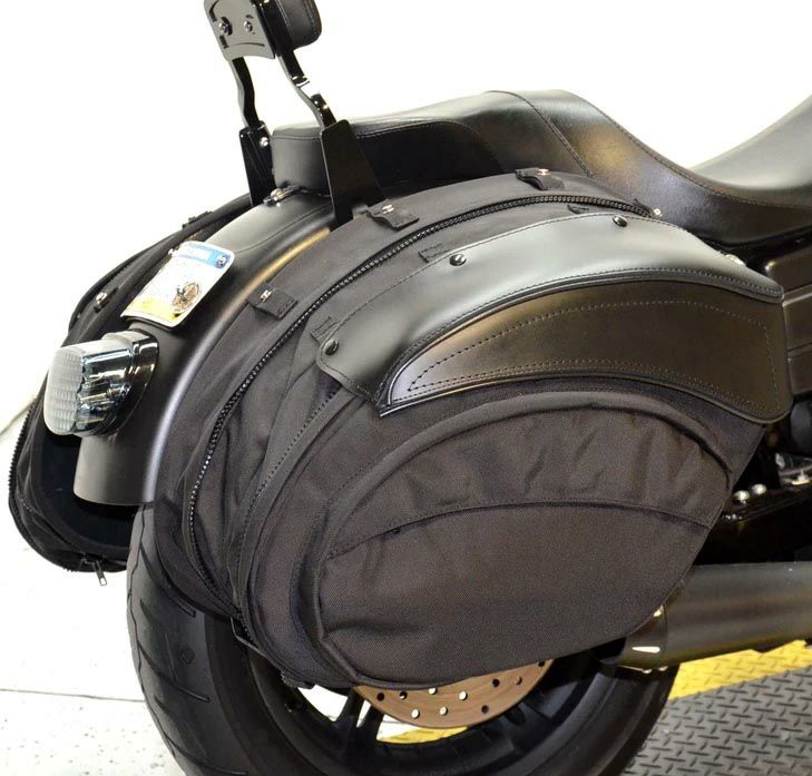 LeatherWorks レトロ・Tスポーツ バリスティック＆本革サドルバッグ (左右セット)-05