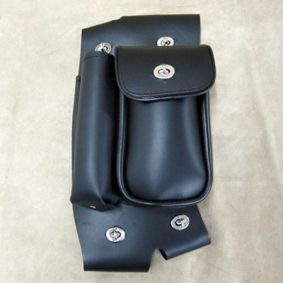 レザーワークス 本革サドルバッグガード・バッグ ボトルホルダー付 右用