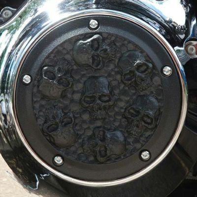 クロームドーム セブンスカル ダービーカバー テクスチャーブラック