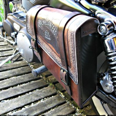 dhカスタム サドルバッグ ジャックダニエル ブラウン モデルA