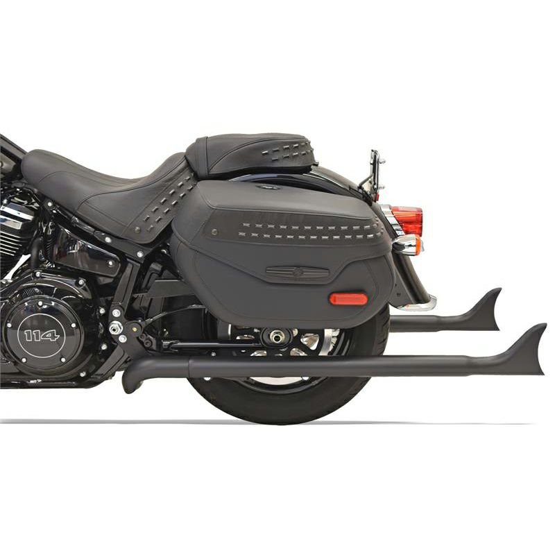 バッサーニ トゥルーデュアル・フィッシュテールフルエキゾーストマフラー ブラック 36インチ-03