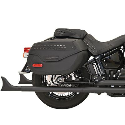 バッサーニ トゥルーデュアル・フィッシュテールフルエキゾーストマフラー ブラック 33インチ-02