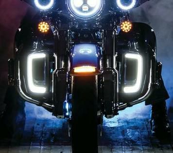【SALE】クリアキン トレーサー LED ハーレー、フェアリング ロワーグリル サテンブラック