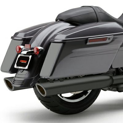 コブラ 909ツインズ・4インチ スリップオンマフラー ブラック 