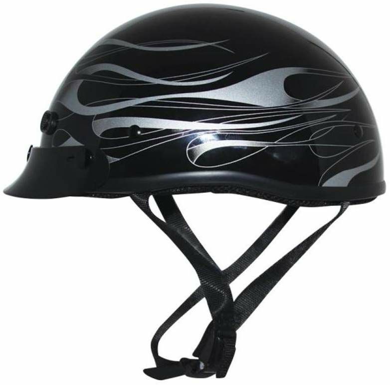 ZOX MIKRO CUSTOM FLARE XXLサイズ ブラック X シルバー ハーフヘルメット-01