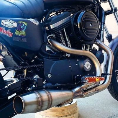 サヴィツキ ショーティー2IN1・フルエキゾーストマフラー ステンレスブラシ仕上げ スポーツスター