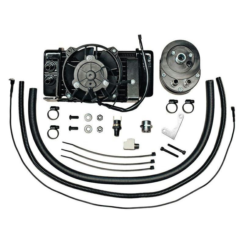 JAGG 電動ファン付 ローマウント 10列 オイルクーラー ブラック-03