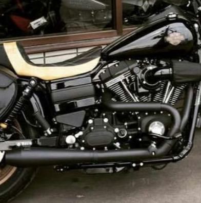 Thrashin Supply OG ステンレス 2-1フルエキゾーストマフラー ブラック-04