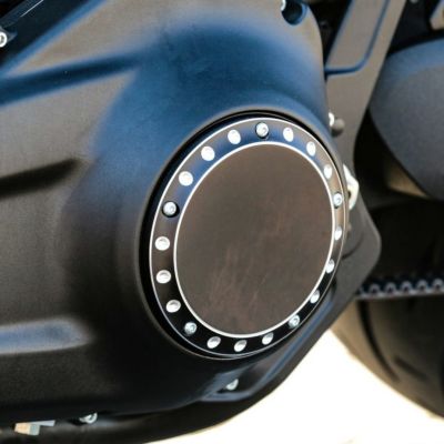 ThunderBike ダービーカバー Drilled ブラック M8ソフテイル