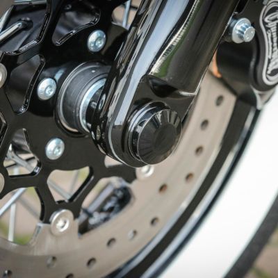 Thunderbike フロントホイール・アクスルカバーセット ブラック M8ソフテイル