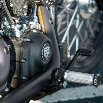 Thunderbike ライダーフットペグ・ベースセット アルミ/ブラック