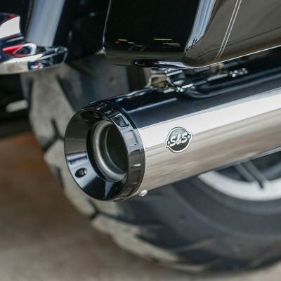 S&S GNX スリップオンマフラー クローム/タキシードブラックエンド