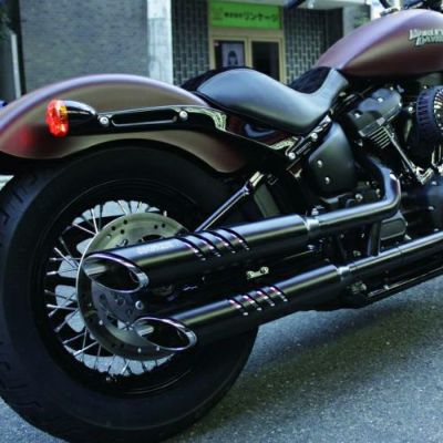 モーターステージ 76ベビーブラス・スリップオンマフラー ブラック