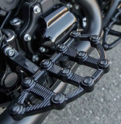 【セール】アレンネス MX Billet パッセンジャーフロアボード　ブラック ハーレー、ツーリング＆ソフテイル