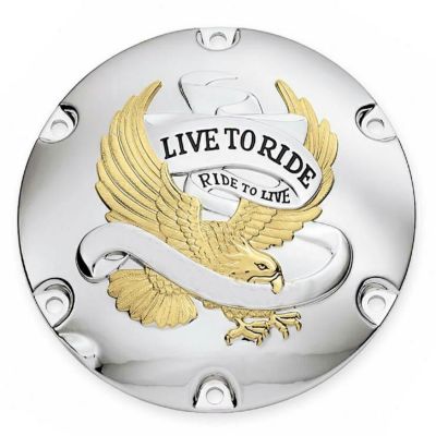 Drag Specialties Live To Ride ダービーカバー ゴールド 【スポーツスター】
