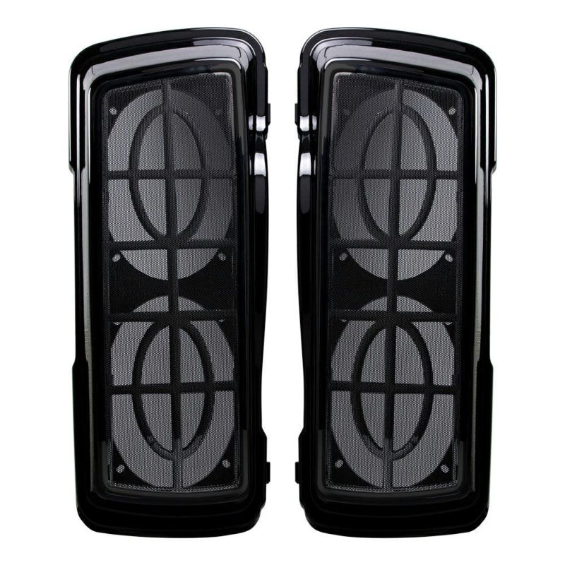 Saddle Tramp ダブル6X9インチスピーカー サドルバッグリッド メタル-01