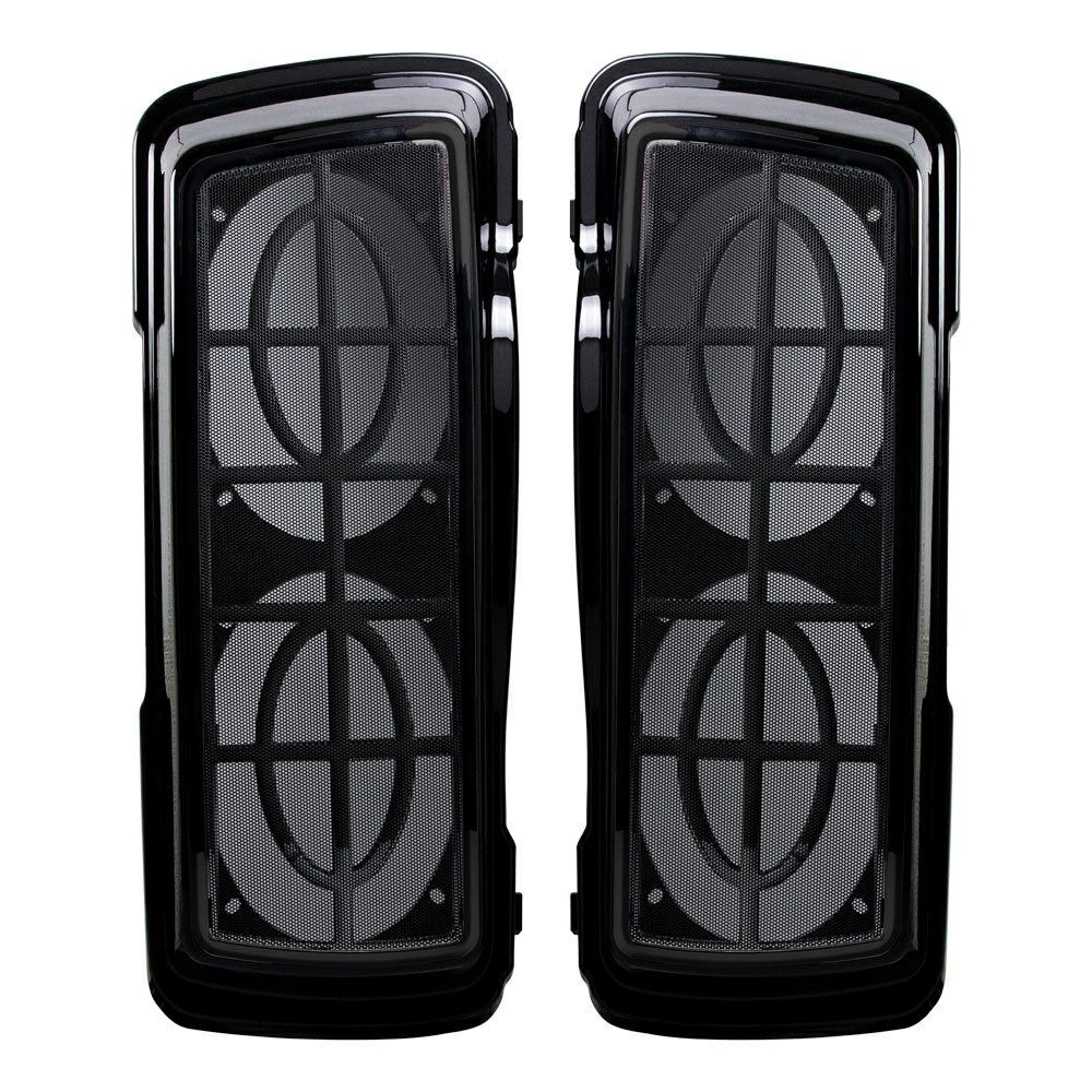 Saddle Tramp ダブル6X9インチスピーカー サドルバッグリッド メタル-01