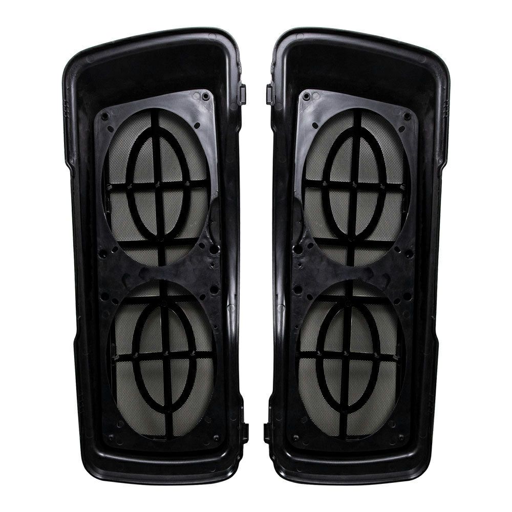 Saddle Tramp ダブル6X9インチスピーカー サドルバッグリッド メタル-03