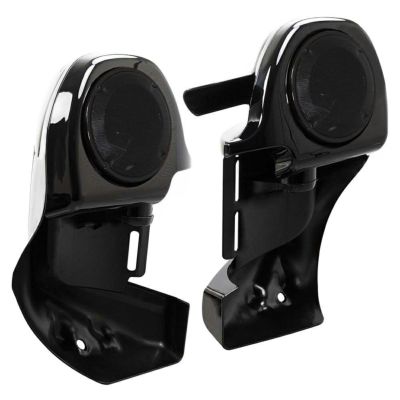 ハーレー、ロワーフェアリング グロスブラック 6.5インチスピーカー用ポッド付 Saddle Tramp