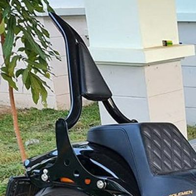 FXBR等用デタッチャブル バックレスト 16インチ高 1.5インチ径 ブラック パッド付 Siouxside Choppers