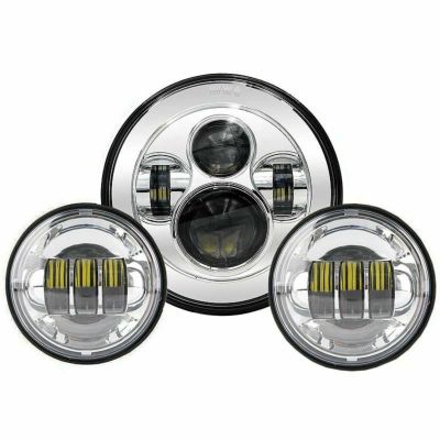 WMW LED 7インチヘッドライト 4インチ補助ライトセット　クローム