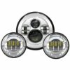LED 7インチヘッドライト 4インチ補助ライトセット　クローム-01